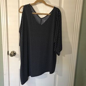 Lane Bryant Asymmetric Cold Shoulder Pattern Top